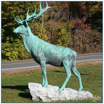 Outdoor Antique Life Size Bronze Elk Escultura para decoração de jardim